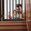 Space divider 70 cm high safety grid 3-panel protective fence to protect dogs or children brown protective fence