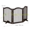 Space divider 70 cm high safety grid 3-panel protective fence to protect dogs or children brown protective fence
