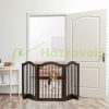 Space divider 70 cm high safety grid 3-panel protective fence to protect dogs or children brown protective fence