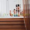 Space divider 70 cm high safety grid 4-panel protective fence to protect dogs or children white protective fence