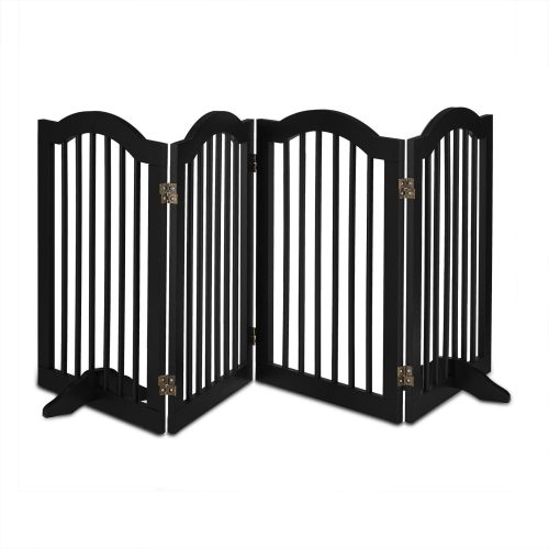 Space divider 70 cm high safety grid 4-panel protective fence to protect dogs or children black protective fence