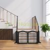 Space divider 70 cm high safety grid 4-panel protective fence to protect dogs or children black protective fence