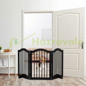   Térelválasztó 70 cm magas biztonsági rács 3 paneles védőkerítés kutyák vagy gyermekek védelmére fekete védőkerítés