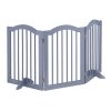 Space divider 70 cm high safety grid 3-panel protective fence to protect dogs or children gray protective fence
