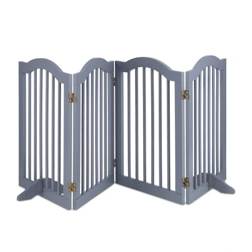 Space divider 70 cm high safety grid 4-panel protective fence to protect dogs or children gray protective fence