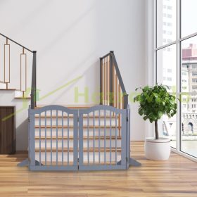   Térelválasztó 70 cm magas biztonsági rács 4 paneles védőkerítés kutyák vagy gyermekek védelmére szürke védőkerítés