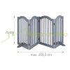 Space divider 70 cm high safety grid 4-panel protective fence to protect dogs or children gray protective fence