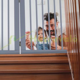   Térelválasztó 70 cm magas biztonsági rács 3 paneles védőkerítés kutyák vagy gyermekek védelmére szürke védőkerítés