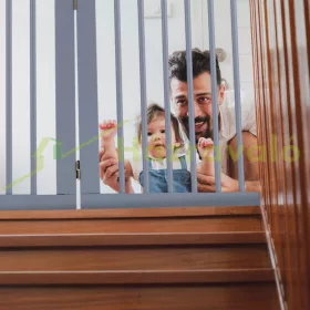   Térelválasztó 70 cm magas biztonsági rács 3 paneles védőkerítés kutyák vagy gyermekek védelmére szürke védőkerítés