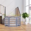 Space divider 70 cm high safety grid 3-panel protective fence to protect dogs or children gray protective fence