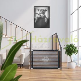   Biztonsági rács panel 80 cm magas védőkerítés kutyák védelmére mancsmotívumos lépcsővédő