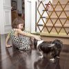 Safety grid extendable bamboo panel 87.5-100 cm high protective fence to protect dogs stair guard