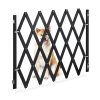 Safety grid extendable bamboo panel 87-97 cm high black protective fence to protect dogs stair guard