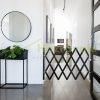 Safety grid extendable bamboo panel 87-97 cm high black protective fence to protect dogs stair guard
