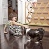 Safety grid extendable bamboo panel 87-97 cm high protective fence to protect dogs stair guard