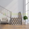 Safety grid extendable bamboo panel 87-99 cm high brown protective fence to protect dogs stair guard