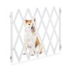 Safety grid extendable bamboo panel 87-99 cm high white protective fence to protect dogs stair guard