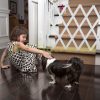 Safety grid extendable bamboo panel 87-99 cm high white protective fence to protect dogs stair guard