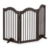 Space divider 92 cm high safety grid 3-panel protective fence to protect dogs or children brown