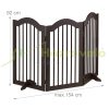 Space divider 92 cm high safety grid 3-panel protective fence to protect dogs or children brown