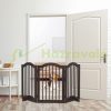 Space divider 92 cm high safety grid 3-panel protective fence to protect dogs or children brown