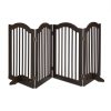 Space divider 92 cm high safety grid 4-panel protective fence to protect dogs or children brown