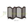 Space divider 92 cm high safety grid 4-panel protective fence to protect dogs or children brown