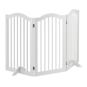   Térelválasztó 92 cm magas biztonsági rács 3 paneles védőkerítés kutyák vagy gyermekek védelmére fehér
