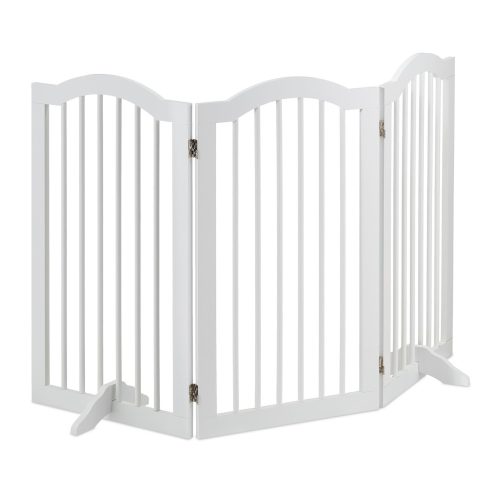 Space divider 92 cm high safety grid 3-panel protective fence for the protection of dogs or children, white