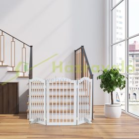   Térelválasztó 92 cm magas biztonsági rács 3 paneles védőkerítés kutyák vagy gyermekek védelmére fehér