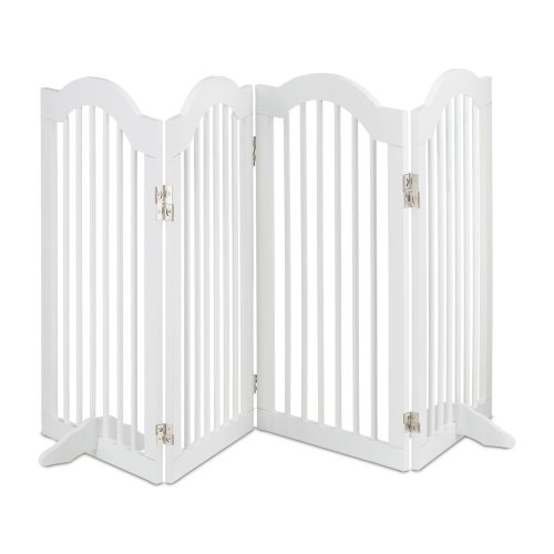 Space divider 92 cm high safety grid 4-panel protective fence to protect dogs or children, white