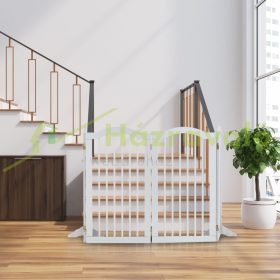   Térelválasztó 92 cm magas biztonsági rács 4 paneles védőkerítés kutyák vagy gyermekek védelmére fehér