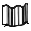 Space divider 92 cm high safety grid 3-panel protective fence to protect dogs or children black