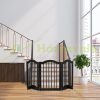 Space divider 92 cm high safety grid 3-panel protective fence to protect dogs or children black