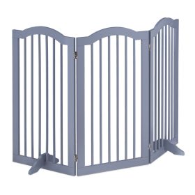   Térelválasztó 92 cm magas biztonsági rács 3 paneles védőkerítés kutyák vagy gyermekek védelmére szürke
