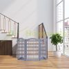 Space divider 92 cm high safety grid 3-panel protective fence for the protection of dogs or children, gray