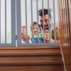 Space divider 92 cm high safety grid 3-panel protective fence for the protection of dogs or children, gray