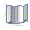 Space divider 92 cm high safety grid 3-panel protective fence for the protection of dogs or children, gray