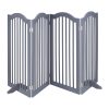 Space divider 92 cm high safety grid 4-panel protective fence to protect dogs or children gray