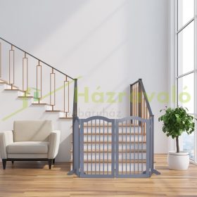   Térelválasztó 92 cm magas biztonsági rács 4 paneles védőkerítés kutyák vagy gyermekek védelmére szürke