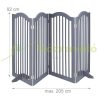 Space divider 92 cm high safety grid 4-panel protective fence to protect dogs or children gray