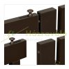 Security grid with partition door 3-panel protective fence for protecting dogs or children, brown