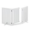 Safety grid with partition door 3-panel protective fence to protect dogs or children, white