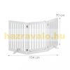Safety grid with partition door 3-panel protective fence to protect dogs or children, white