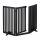 With partition door, 92 cm high safety grid, 3-panel protective fence for protecting dogs or children, black