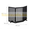 With partition door, 92 cm high safety grid, 3-panel protective fence for protecting dogs or children, black