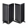 With partition door 92 cm high safety grid 4 panel protective fence for protecting dogs or children black