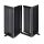 With partition door 92 cm high safety grid 4 panel protective fence for protecting dogs or children black