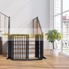 With partition door 92 cm high safety grid 4 panel protective fence for protecting dogs or children black