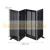 With partition door 92 cm high safety grid 4 panel protective fence for protecting dogs or children black